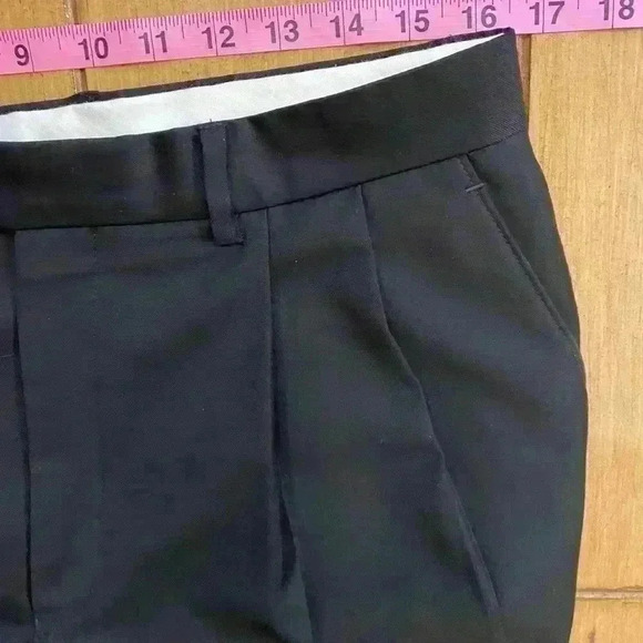 Ralph Ralph Lauren Womens Wool Black Pleated Cuff  lack Label Pants 33” x 29” - Picture 9 of 10